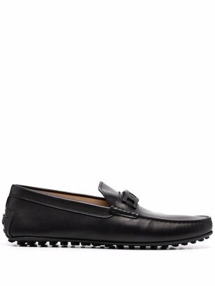 Cable-Link Leather Loafers