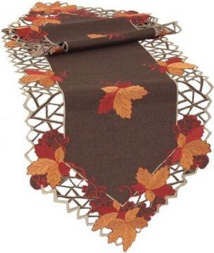 Harvest Hues Embroidered Cutwork Fall Table Runner Collection