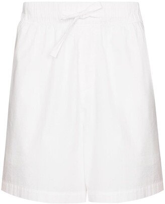 High-Waisted Drawstring Poplin Shorts-AA