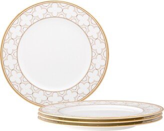 Trefolio Gold Set of 4 Dinner Plates, Service For 4