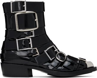 Black Punk Buckle Boot