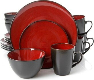 Soho Lounge Round 16 Piece Dinnerware Set in Burgundy