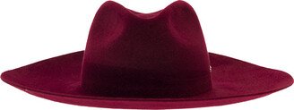 Bordeaux Hat With Af Logo Patch In Velvet Woman