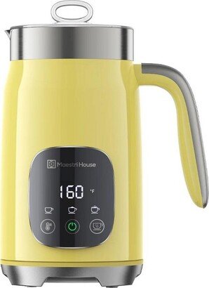 Maestri House MMF-9201-Y 14oz Smart Adjustable Temperature & Thickness Control for Lattes, Cappuccinos, and Mochas Integrated Milk Frother Yellow