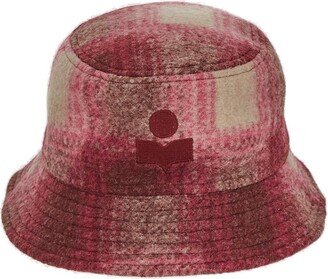 Logo Embroidered Checked Bucked Hat-AA