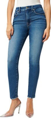 Good Legs Blue Jacked Step Hem Skinny Leg Jean-AA