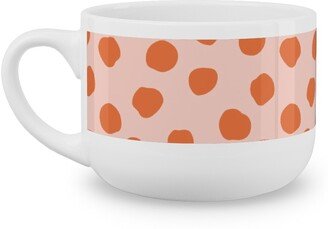 Mugs: Dotty - Pink And Orange Latte Mug, White, 25Oz, Pink