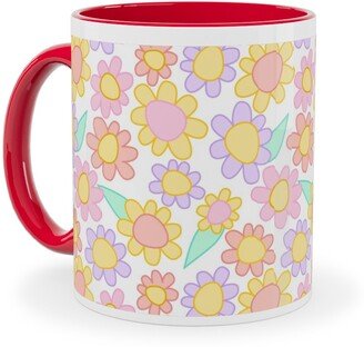 Mugs: Nicola Unicorn Flowers Ceramic Mug, Red, 11Oz, Multicolor