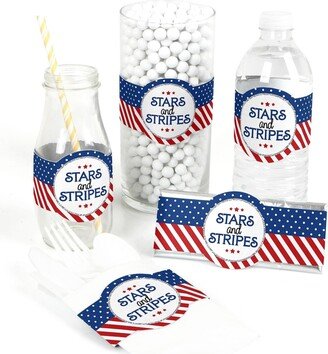 Big Dot Of Happiness Red, White & Blue - 4th of July Usa Party Diy Wrapper Favors & Decor - Set of 15