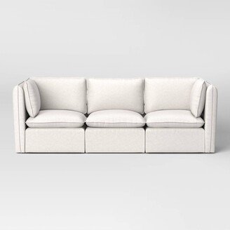 3pc Haven French Seam Modular Sectional Cream