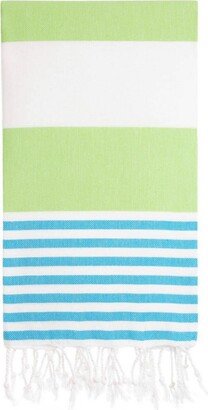 Harpo Pistachio Green Turquoise Turkish Beach & Bath Towel - Citizens Of The Collection Striped Baby Shower Party Gift