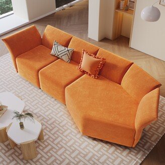 RASOO Modern Polyester Upholstered Sofa Set with Adjustable Backrest-AA