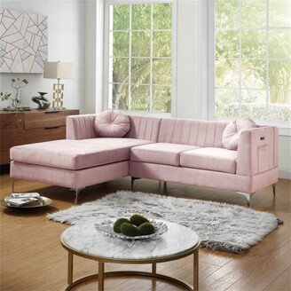 TONWIN Velvet Sectional Sofa Chaise