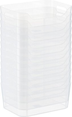 Case of 12 XS Plastic Bins w/ Handles Clear