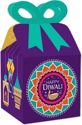 Big Dot of Happiness Happy Diwali - Square Favor Gift Boxes - Festival of Lights Party Bow Boxes - Set of 12