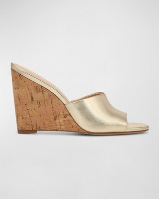 Dali Metallic Cork Wedge Sandals