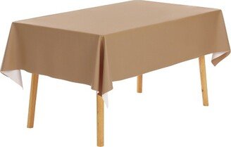 Unique Bargains Rectangle Washable Water Resistance Faux Leather Table Cover 1 Pc Dark Coffee
