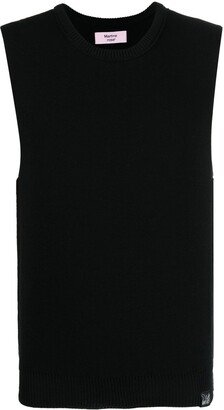 Crew-Neck Knitted Vest