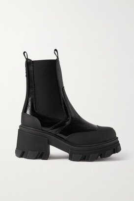 Patent-leather Platform Chelsea Boots - Black