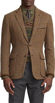 Guncheck Wool-Alpaca Single-Breasted Sportcoat