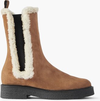 Palamino shearling-trimmed suede Chelsea boots
