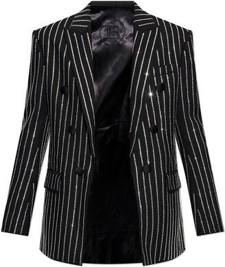 Striped Embellished Blazer