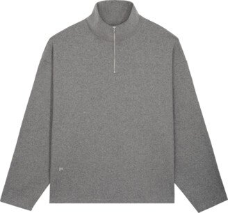 Men's Recycled Wool Jersey Half-Zip Sweater — volcanic grey XS