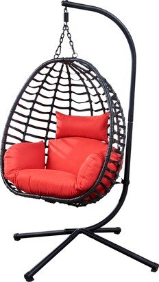 Outdoor Wicker Swing Chair With Stand for Balcony-AB