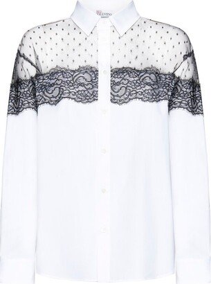 Lace Detailed Long-Sleeved Shirt