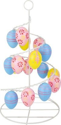 Northlight 14.25 Floral Cut-Out Spring Easter Egg Tree Decoration - Blue/Pink