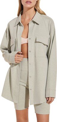 Luxe Sweats Stretch Cotton Snap Shacket