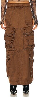 Cargo Maxi Skirt in Brown