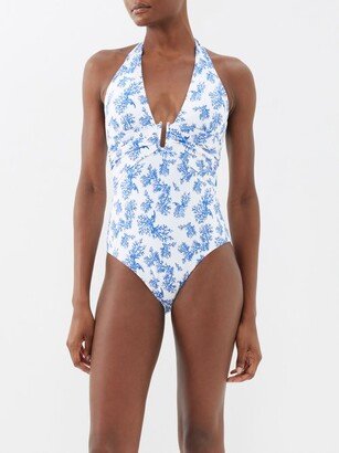 Little Dix Bay Coral-print Recycled-fibre Swimsuit