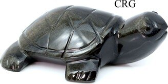 Qty 1 - Hand Carved Black Obsidian Turtle