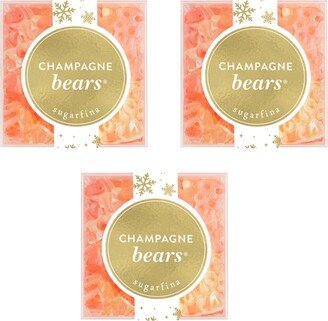 Holiday Champagne Bears Candy Small Cube, 3 Pack Set