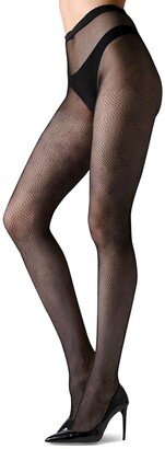 Diamond Geometric Fishnet Tights