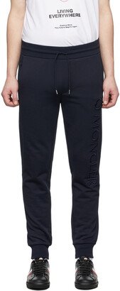 Navy Logo Embroidered Lounge Pants