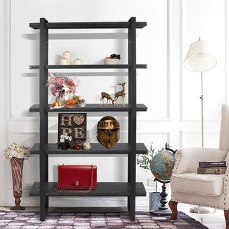 5 tires Black Bookcase Metal Bookshelf