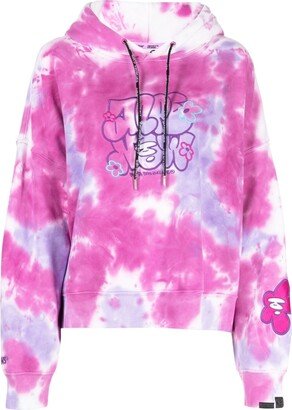 Logo-Embroidered Tie-Dye Hoodie