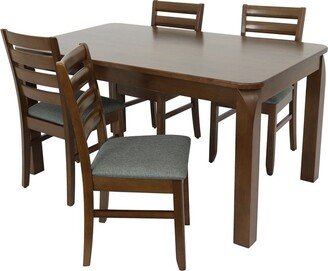 Sunnydaze Decor Sunnydaze Dorian 5-Piece Wooden Dining Table and Chairs Set