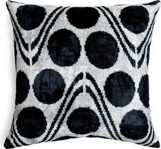 Unique Throw Pillow + Down Insert Made in USA, Invisible Zipper, Couch Cushion, Handmade Luxury Fabric, Decorative Soft Velvet Ikat Design