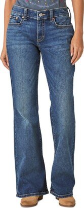 Women's Low Rise Flap-Pocket Flared Jeans
