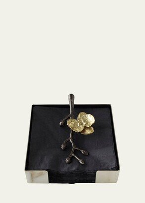 Gold Orchid Cocktail Napkin Holder-AA