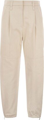 High Waist Tapered Leg Trousers-AB