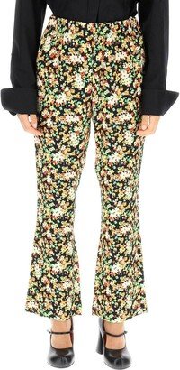 Floral-printed High-waist Trousers