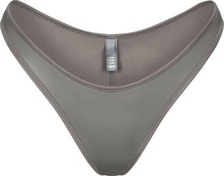 Rubberized Scuba Swim Tanga Bikini Bottom | Grey Chalk