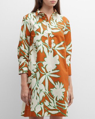 Jackie Botanical-Print Shift Shirtdress