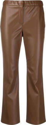 Camel Brown Faux Leather Trousers