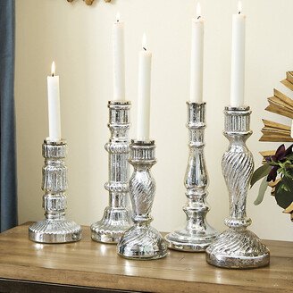 Antiqued Mercury Glass Candlesticks