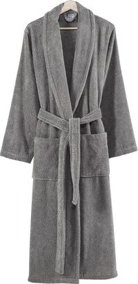 Marseille Fabric Bathrobe with Shawl Collar The Urban Port,Small, Dark Gray